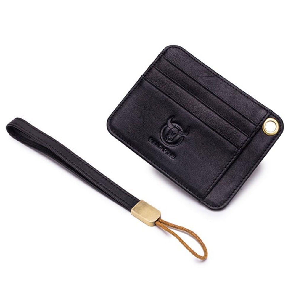 Tarjetero de Cuero Mate BullCaptain KB-456-BK Negro