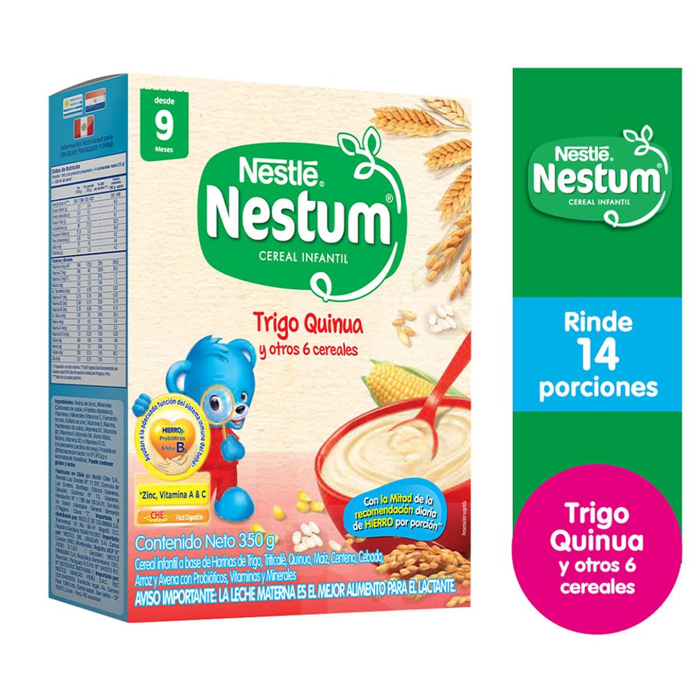 Cereal Infantil NESTUM® Trigo Quinua y otros 6 cereales - Caja 350 G