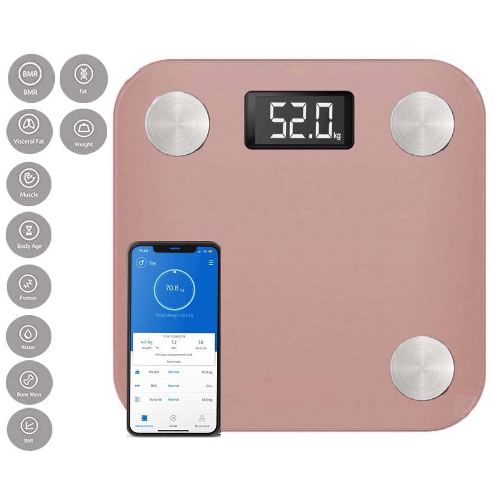 Balanza Digital Personal Scale Inteligente 12 Lecturas Guinda