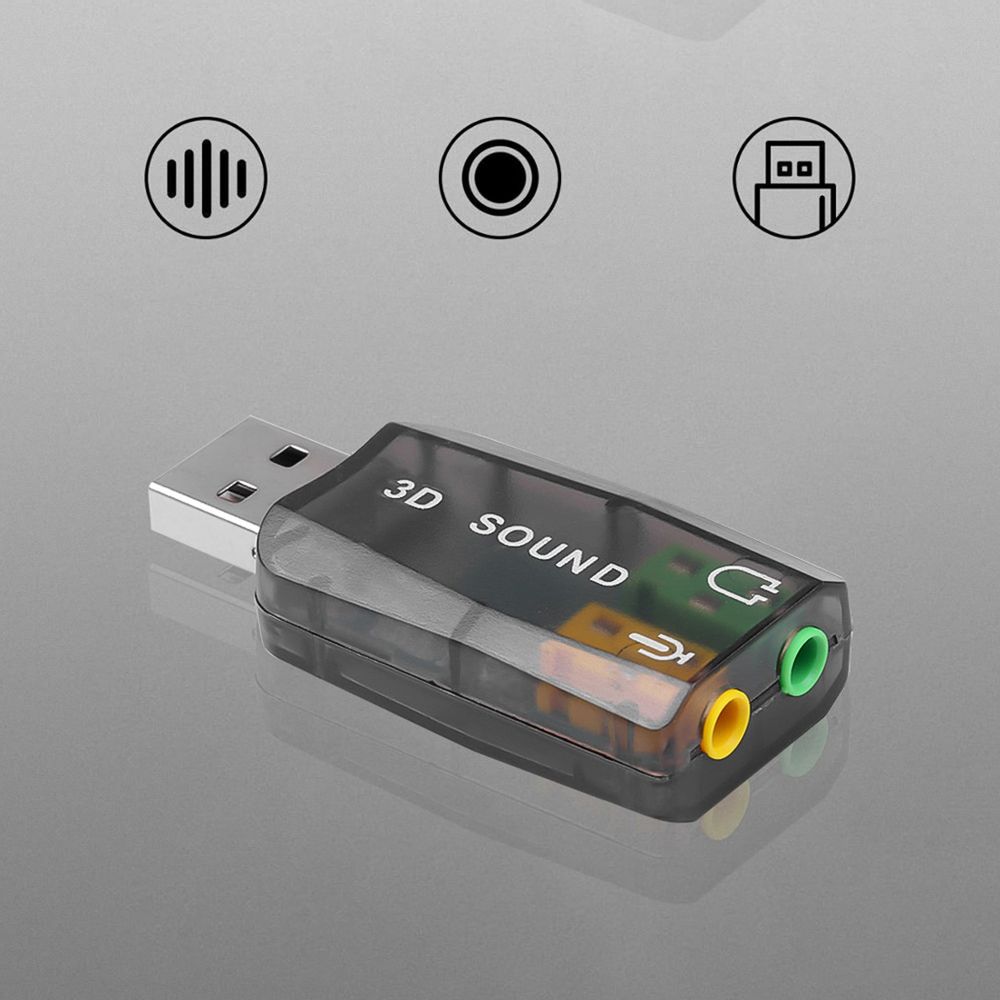 PowerDeWise Adaptador de tarjeta de sonido externa USB - Adaptador de audio  USB A, tarjeta de sonido externa, Plug & Play con conector de micrófono de