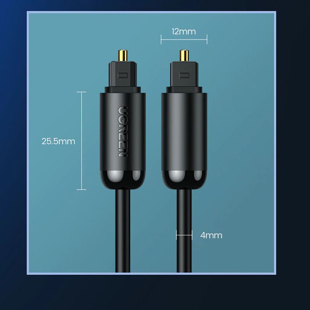 Cable Audio Óptico Toslink Ugreen 3 metros x 4.2mm - Promart
