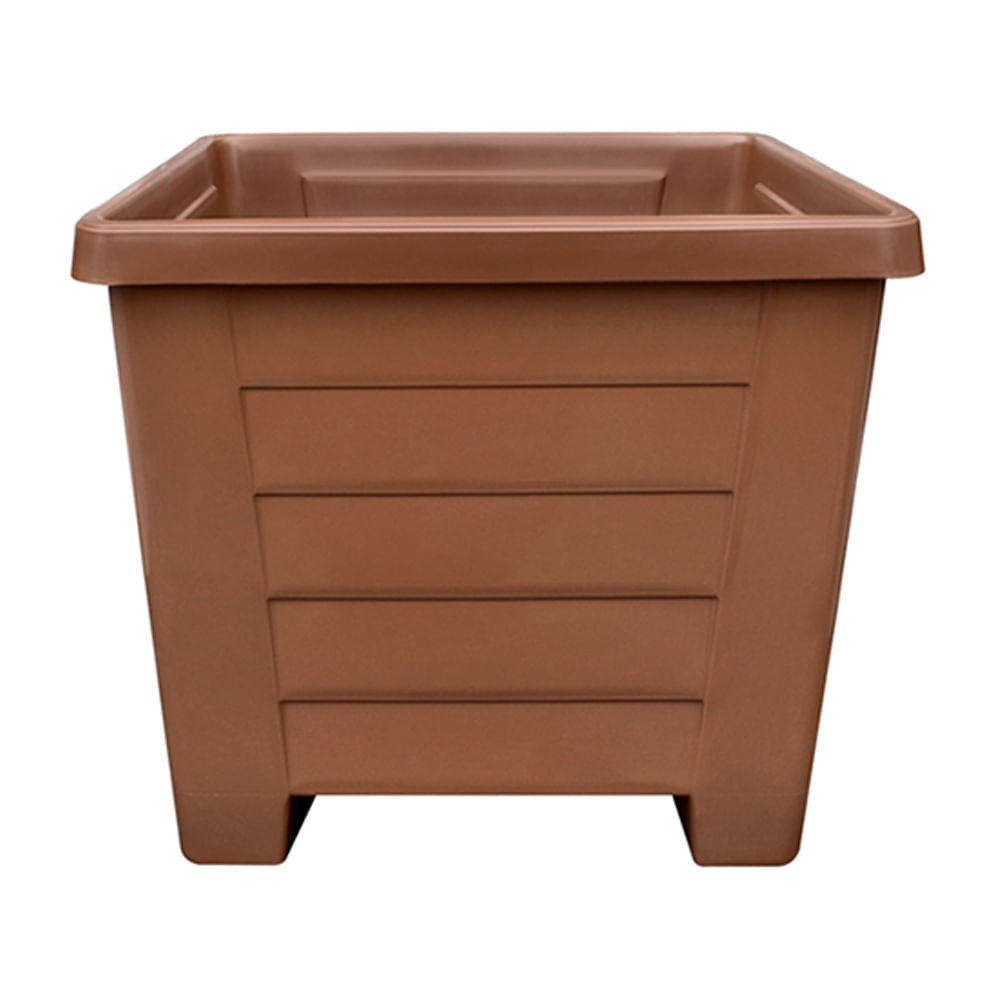 Macetero Polipropileno Circular Pica Glam Cuadrado Marrón