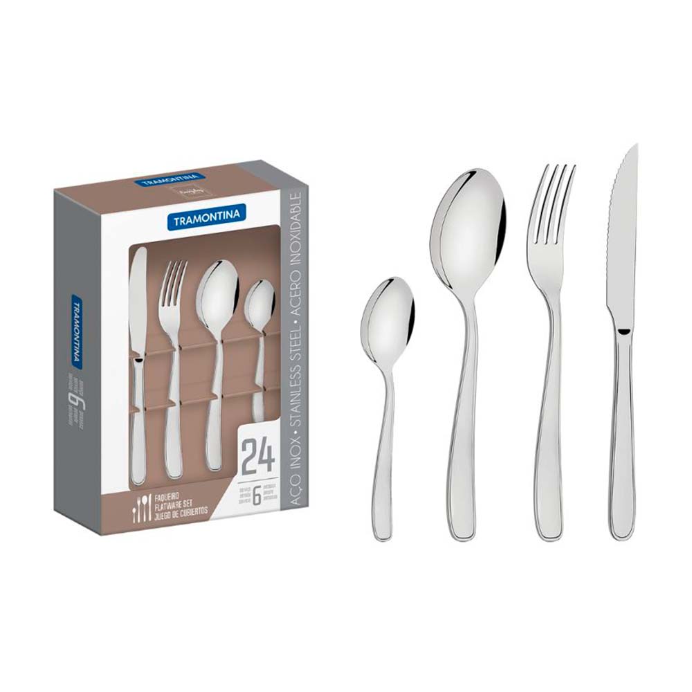 Juego de Cubiertos de Acero Inoxidable Tramontina Maresias 24 piezas