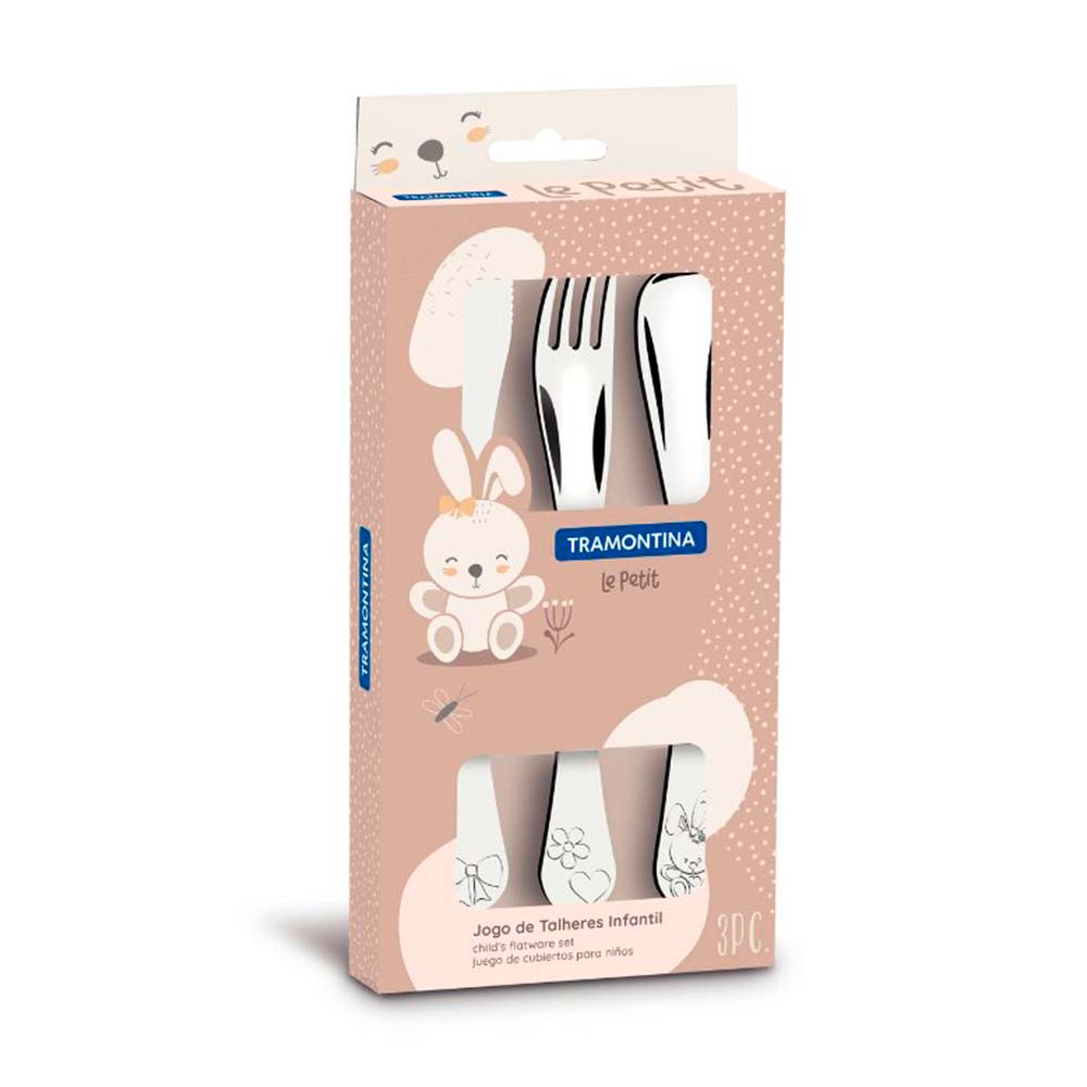 Juego de Cubiertos para Niñas 3 Piezas Le Petit caja Tramontina