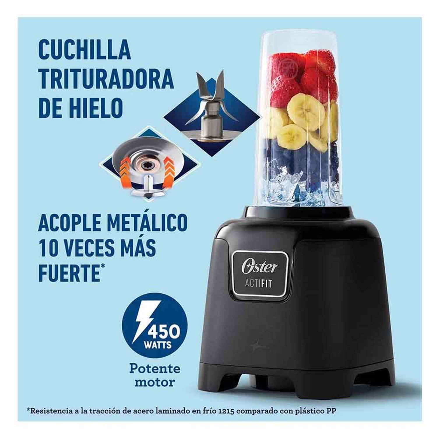 Licuadora Personal Oster ActiFit+, Sistema De Nutrición, Color Negro