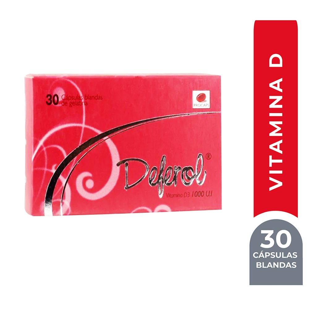 Vitamina D 1000UI Deferol Cápsula Blanda