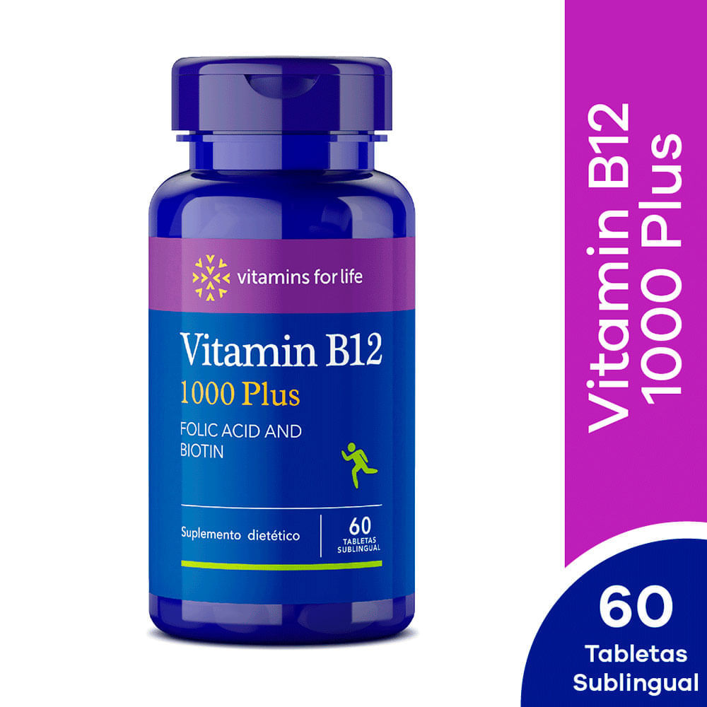 Vitamin B12 1000 Plus Folic Acid Tableta sublingual