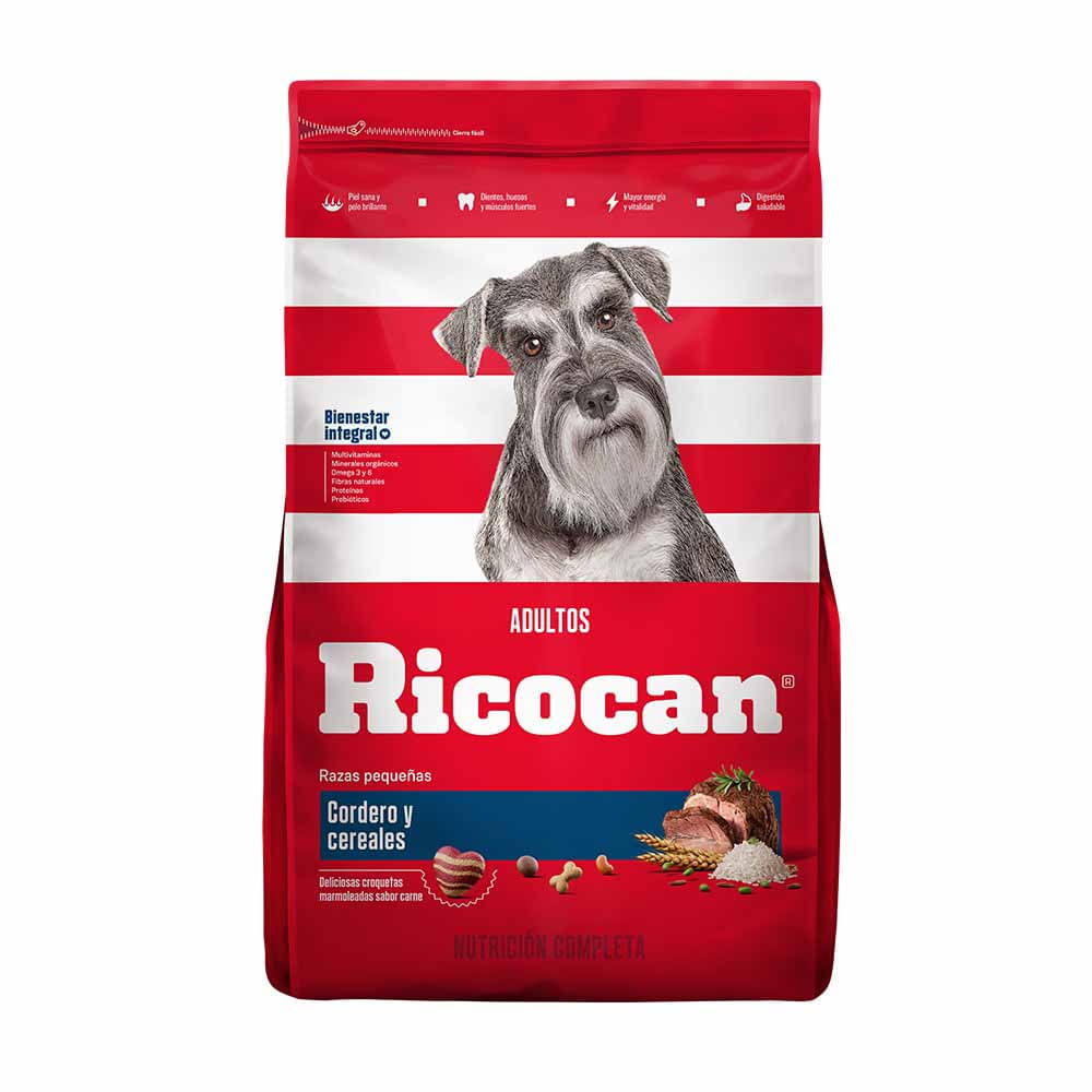 Alimento para Perro RICOCAN Adulto Pequeños Sabor Cordero y Cereales Bolsa 3Kg