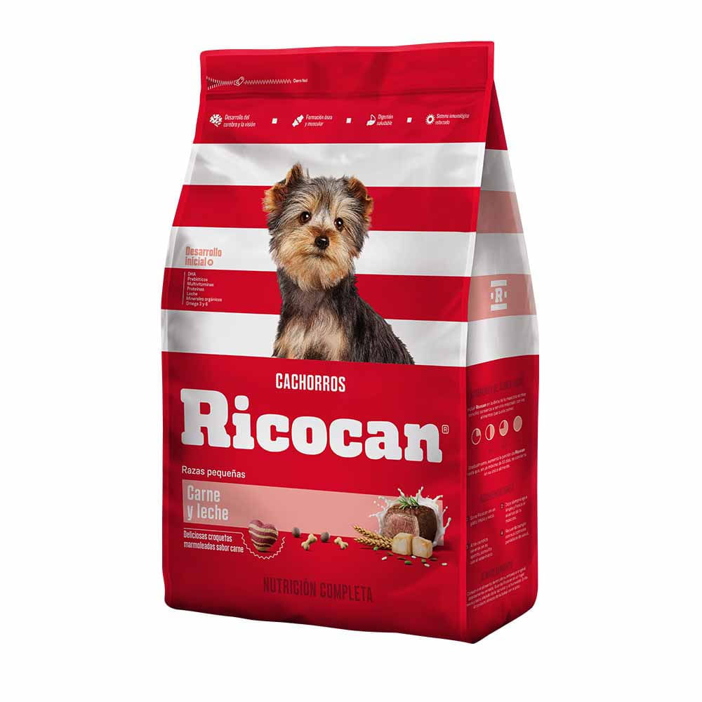 Alimento para Perro RICOCAN Cachorro Pequeños Sabor Carnes y Leche Bolsa 8Kg