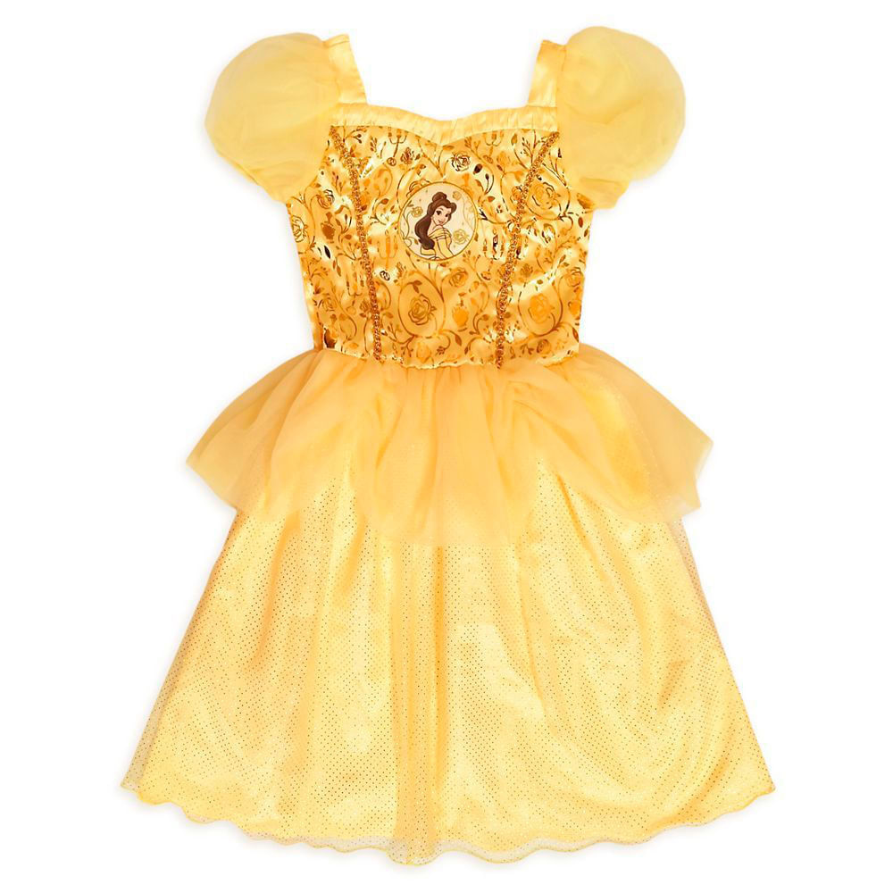 Vestido Disney Store Princesa Bella Talla 7/8 US Color Dorado