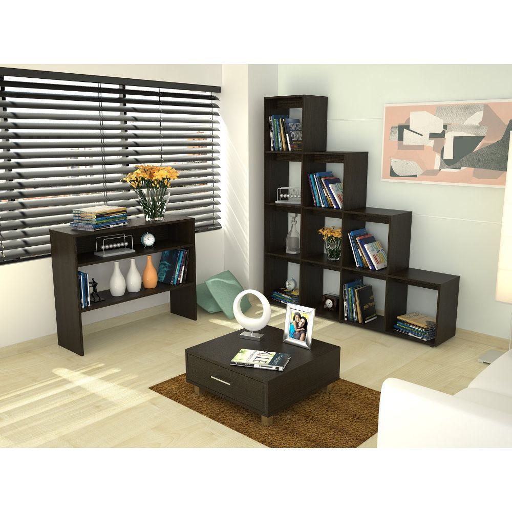 Biblioteca Escalera + Consola + Mesa de Centro - W