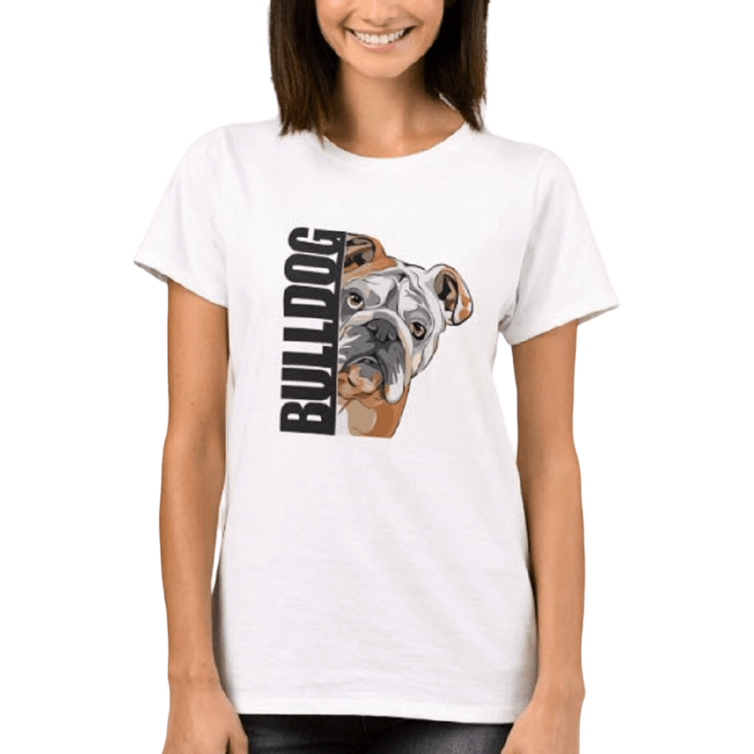 Polo Dog Lover Mujer Corte Princesa Perro Bulldog Ingl s 03 Talla