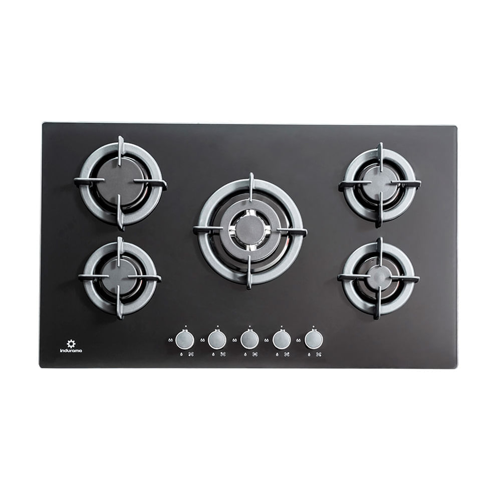 Cocina encimera Gas Egi-905vdneg Negro 5 quemadores