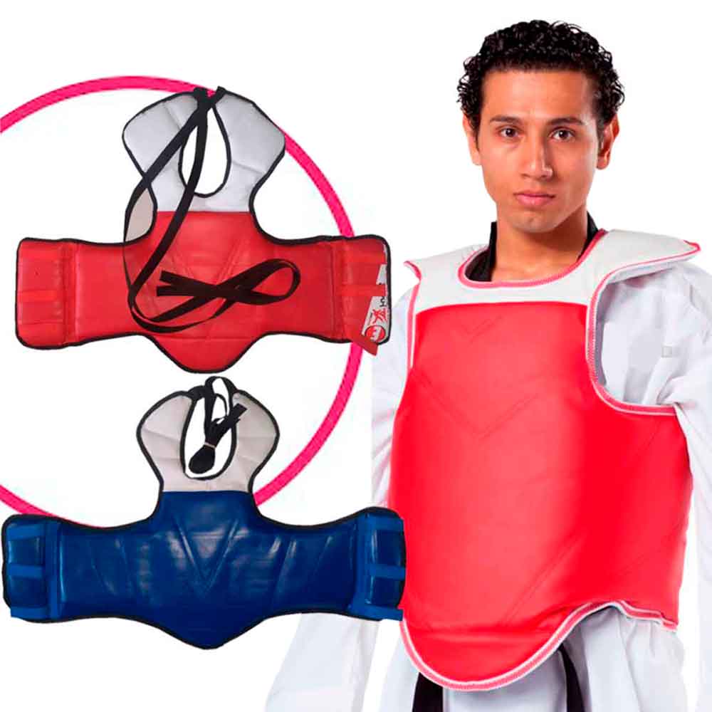 Escudo de Pecho Taekwondo Dhark Reversible Rojo y Azulino Talla 3 ...