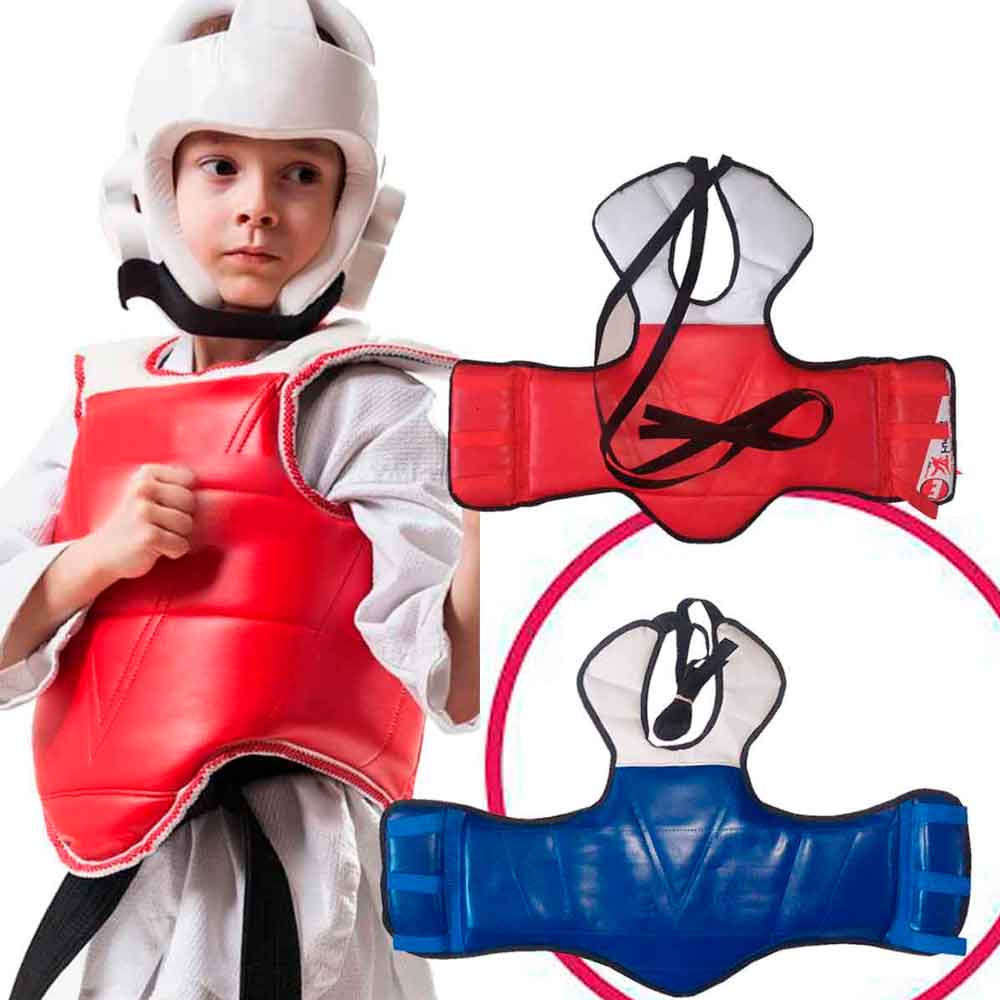 Escudo de Pecho Taekwondo Dhark Reversible Rojo y Azulino Talla 4 ...