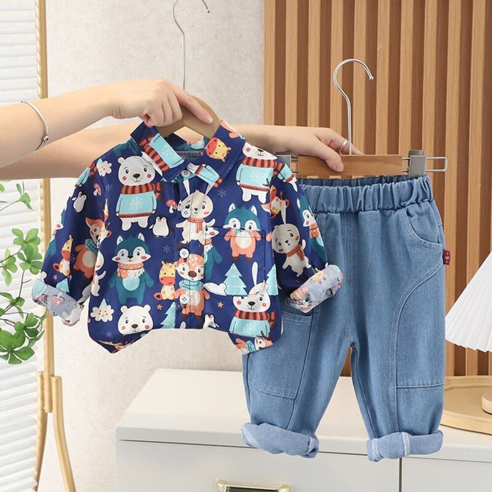 Sano idea pobre Ropa de Niño de Navideño de 2 piezas Camisa + Pantalon Talla 12-24M Color  Azul Marino | Oechsle - Oechsle