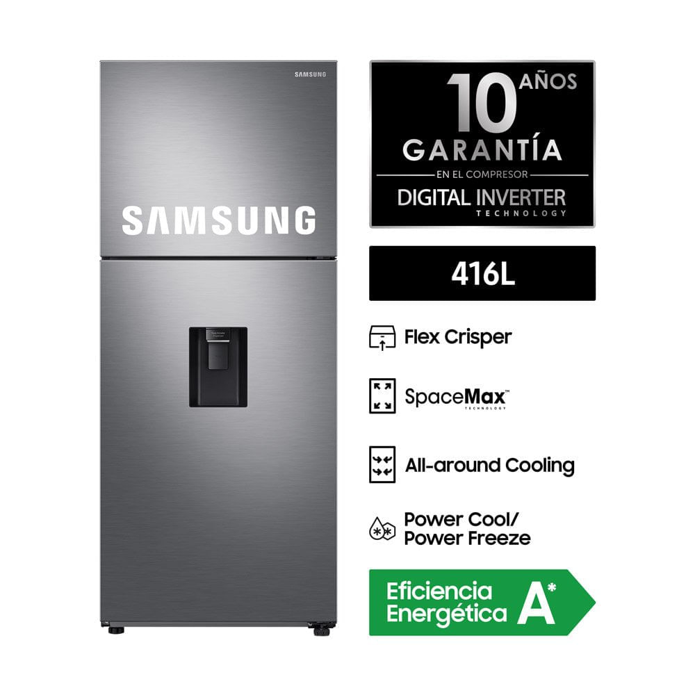 Refrigeradora SAMSUNG RT44A6620S9 Top Freezer con Flex Crisper 416 Litros  Plateado