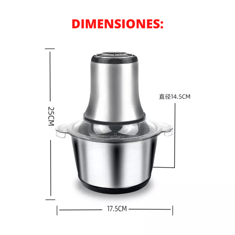 Triturador Procesador de Carnes y Verduras 3L 1200W Acero