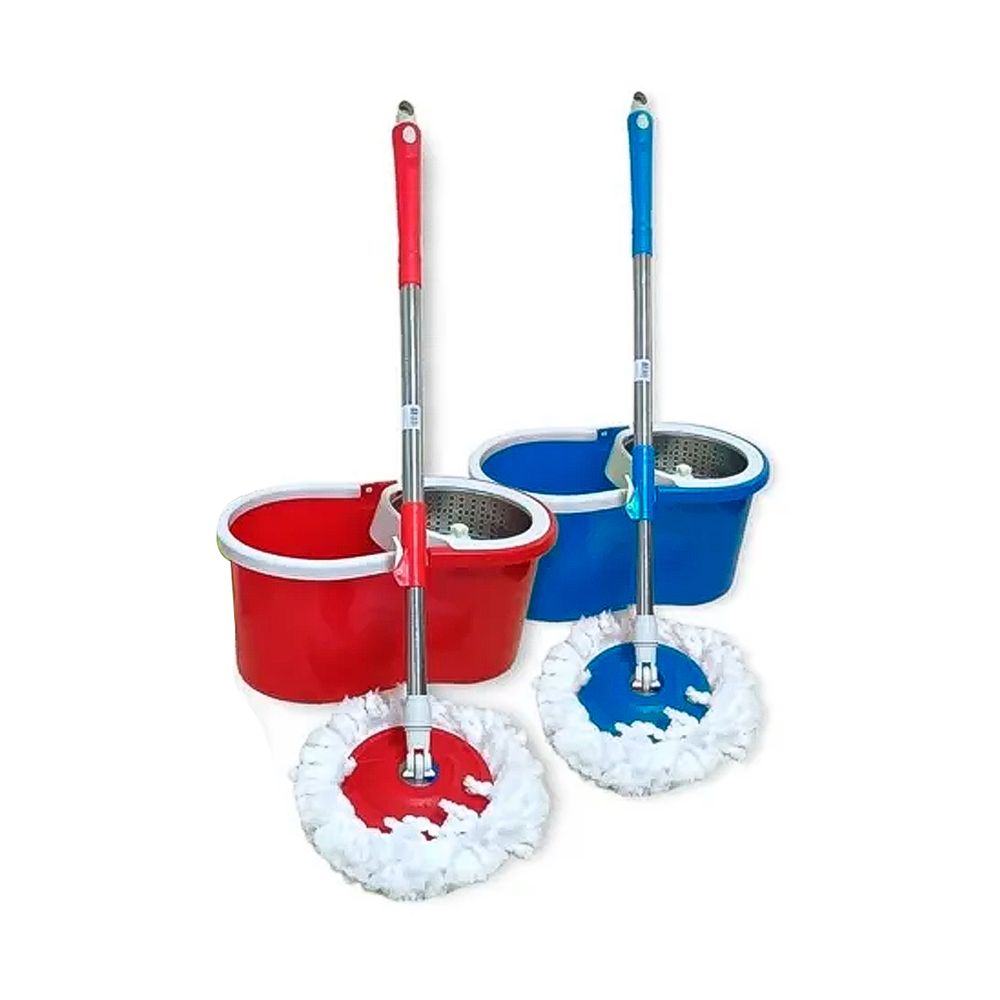 Trapeador Escurridor Giratorio 2 Mopas Acero