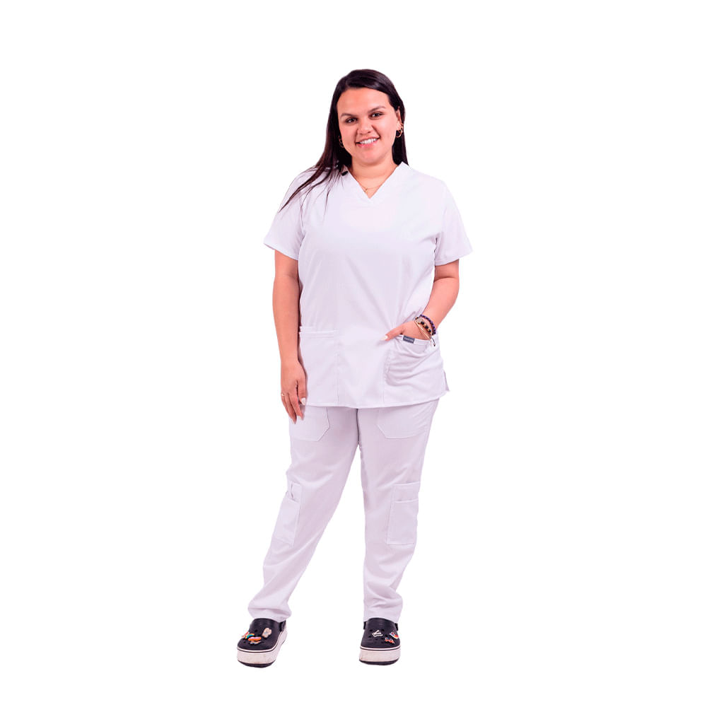 Uniformes Sanitarios Camisa De Enfermera Blanca Conjunto Completo Enfermería Blanco Con Botones Gary's