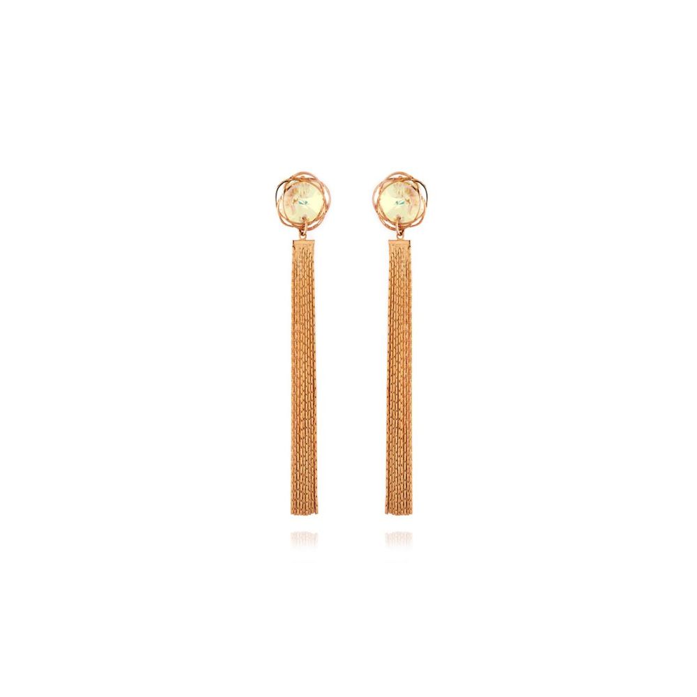 Aretes Kalery Patricia Dorados Largo 8.5cms Swarovski