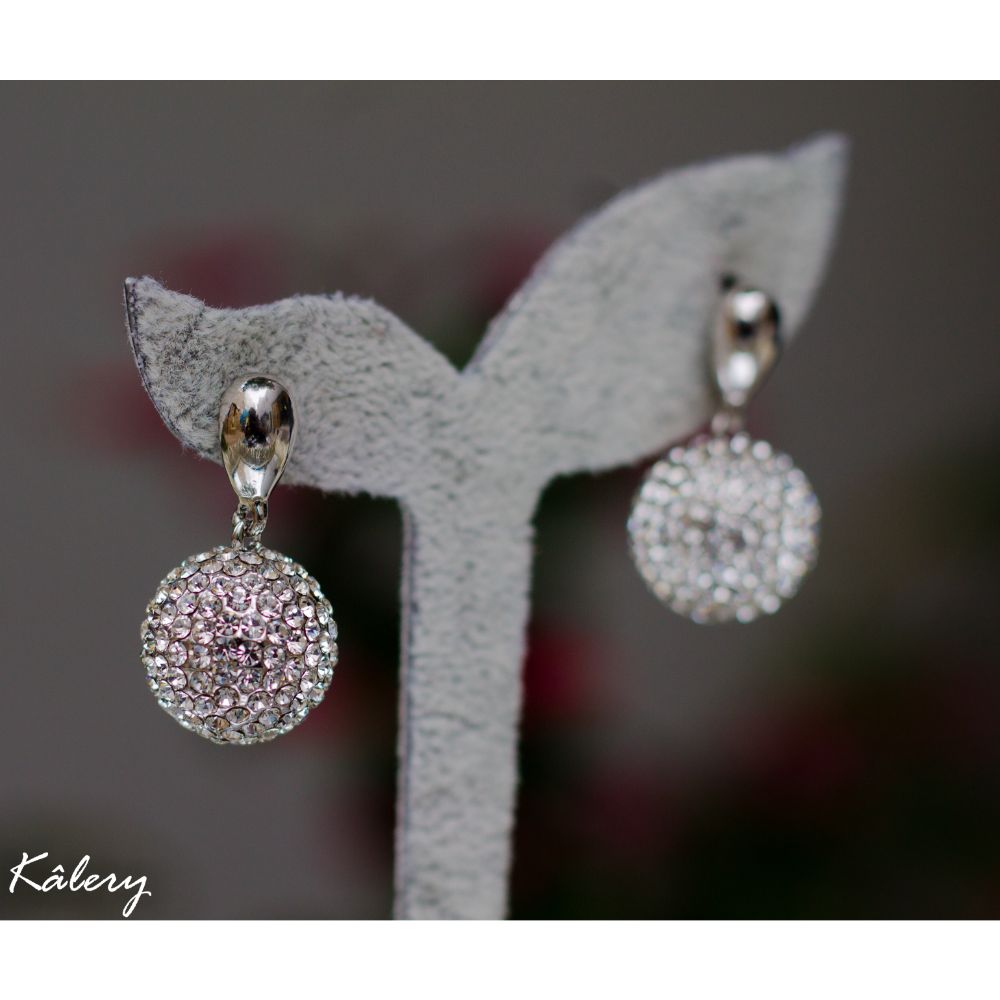 Aretes Kalery Estefanie Plateados Largo 3cms Fantasía Fina