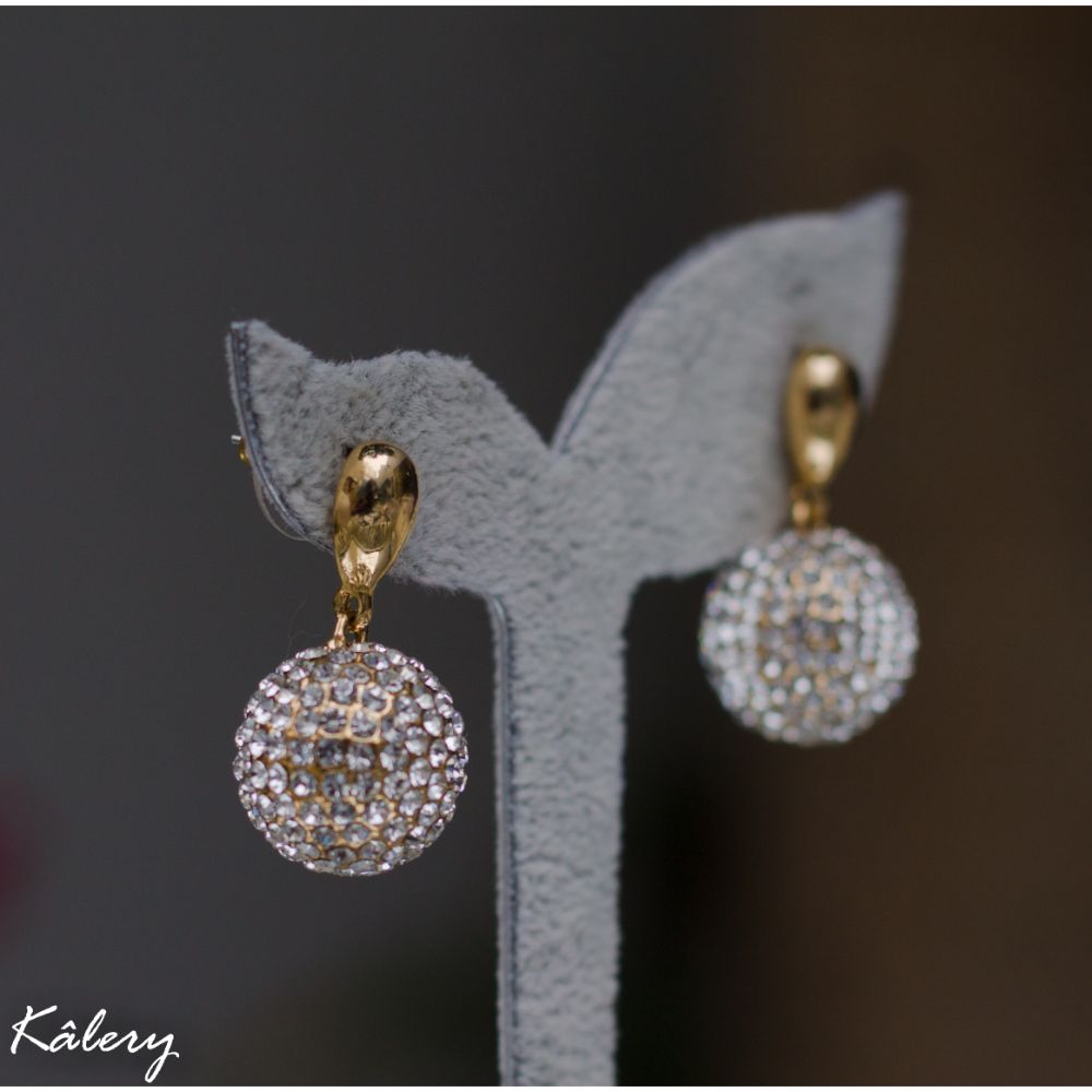 Aretes Kalery Estefanie Dorados Largo 3cms Fantasía Fina