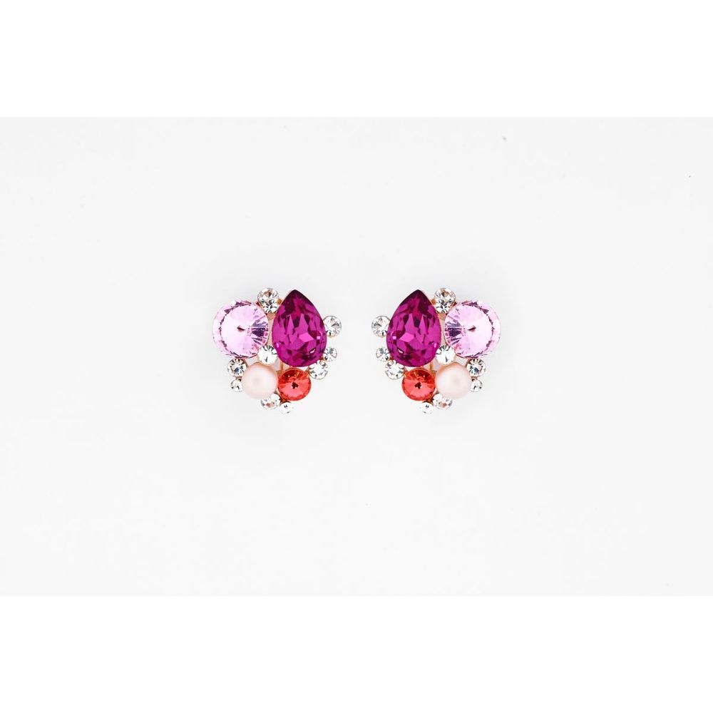 Aretes Kalery Ludwika Fucsia 2.5cms Swarovski
