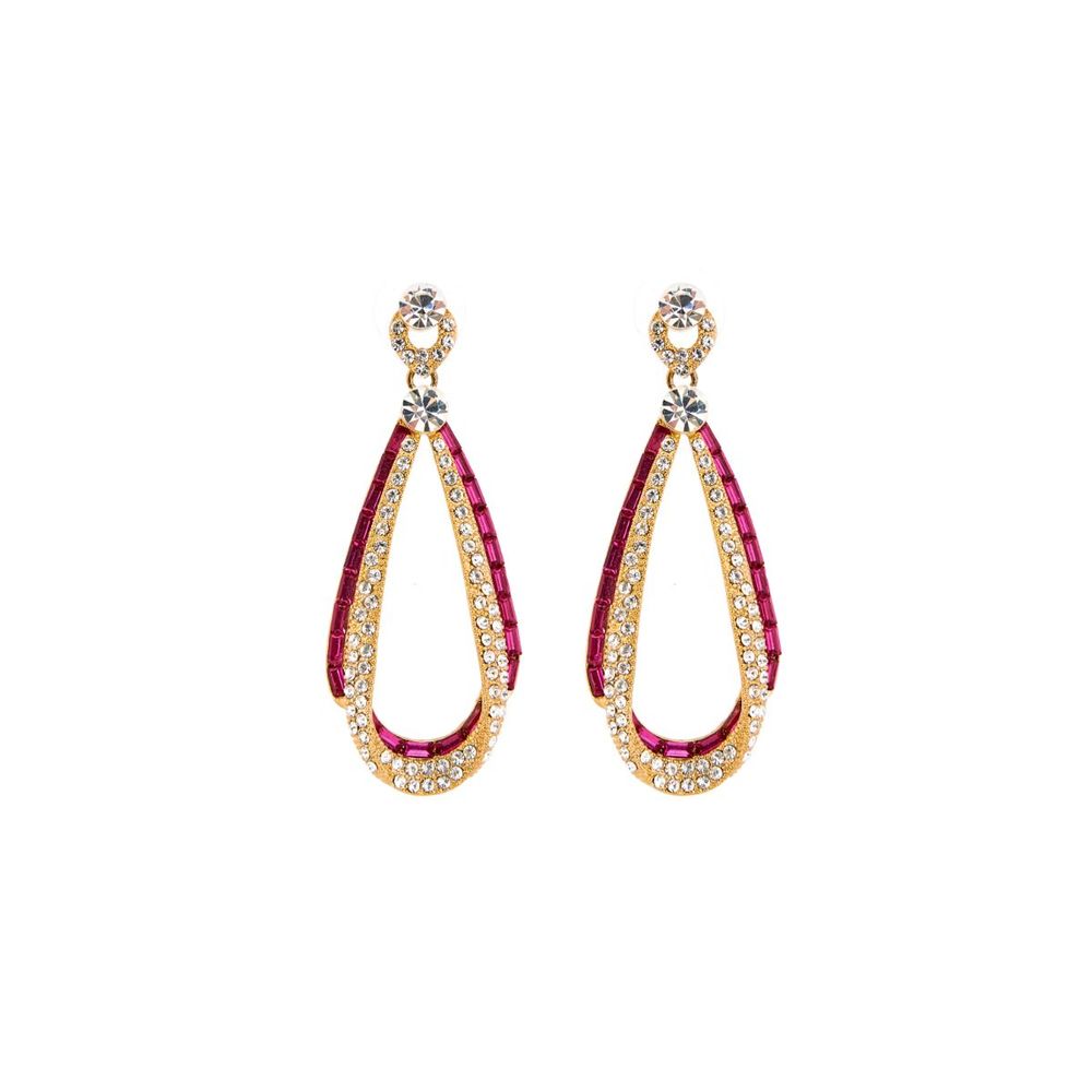 Aretes Kalery Valerie Fucsia 5cms Swarovski