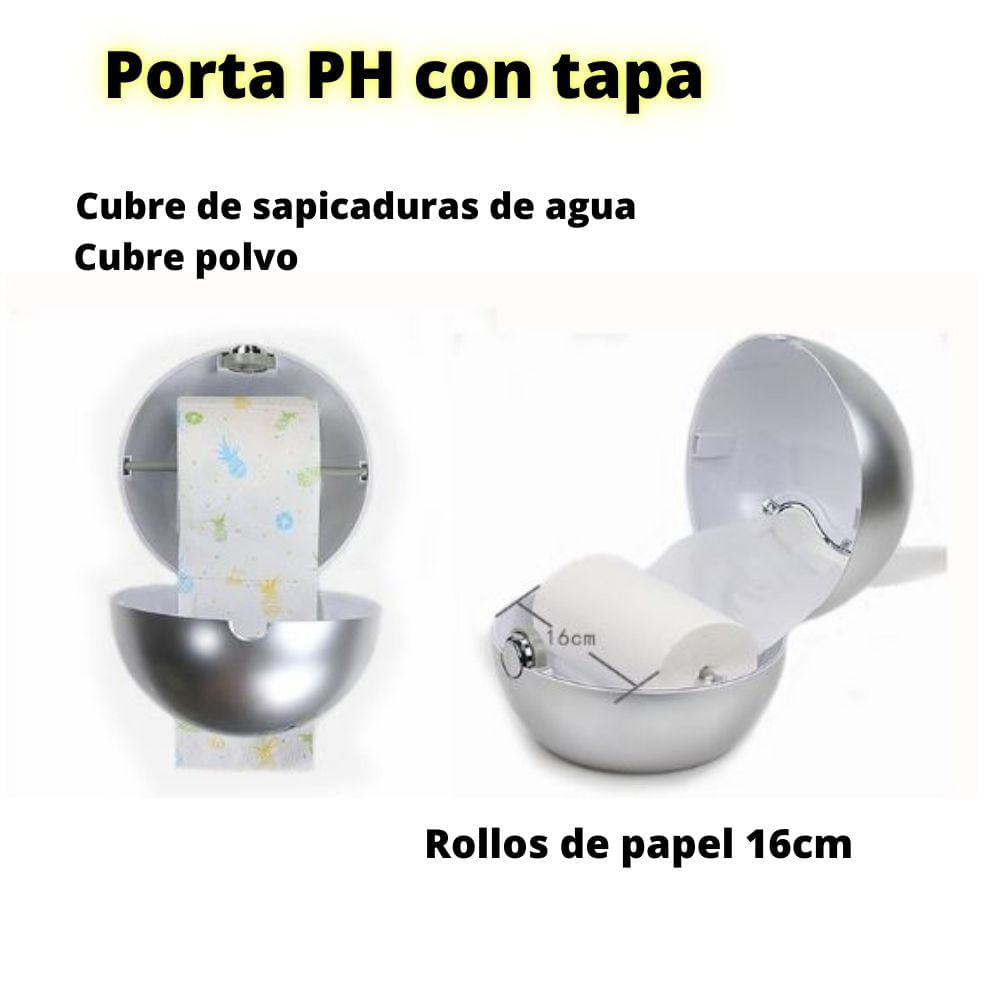 Porta Papel Higiénico con tapa Perla