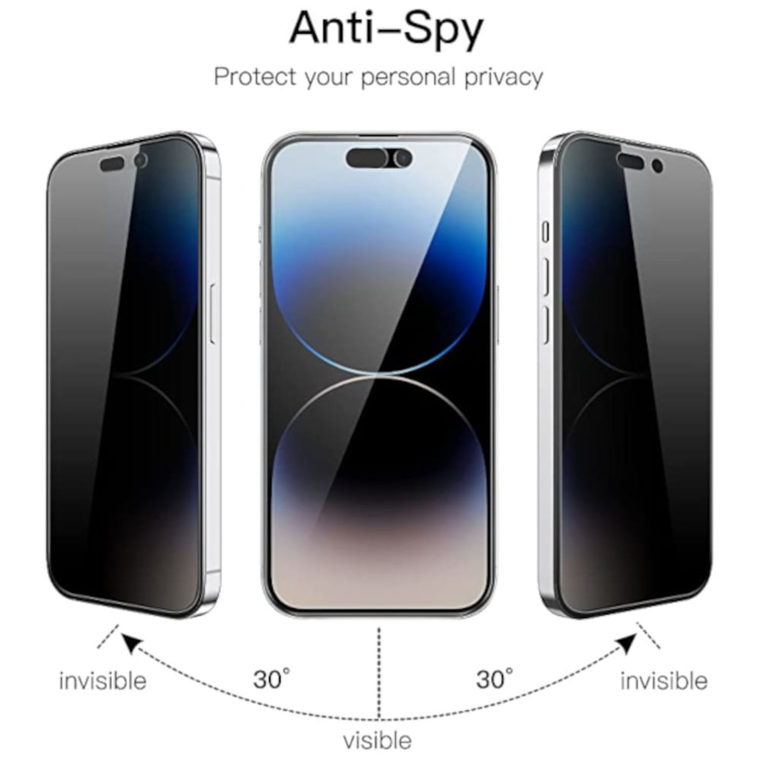 Protector de Pantalla para iPhone 15 Pro Max Anti Espía Mica de Vidrio  GENERICO