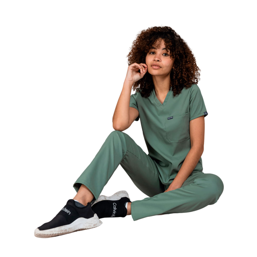 Uniforme Completo Comfymed Scrub Slimfit Color Verde Olivo - Oechsle