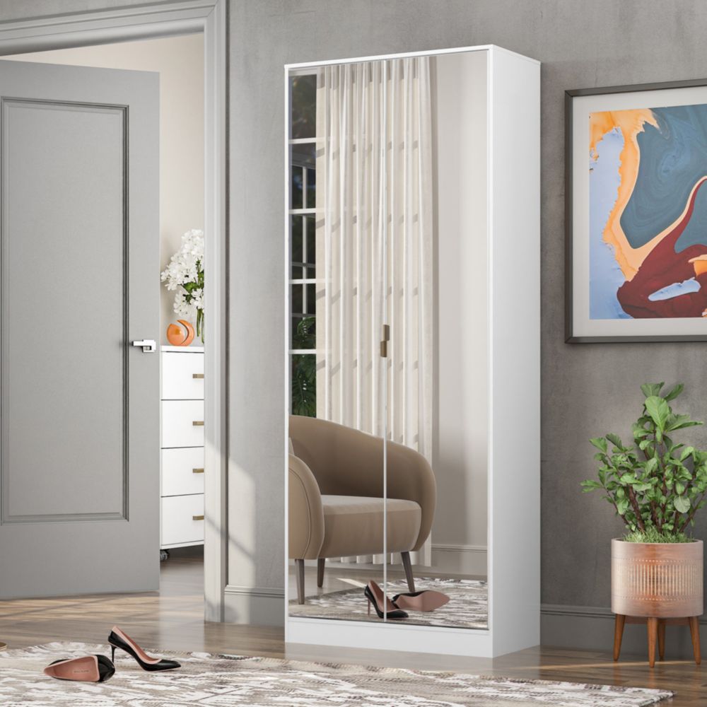 Zapatera Paloma 2 Puertas 1 Cajón Con Espejo