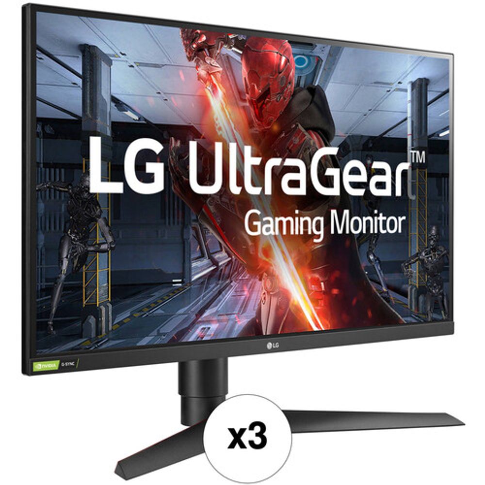 LG UltraGear 27GL850-B 27&quot; 16:9 144 Hz HDR FreeSync IPS Monitor para juegos (paquete de 3)