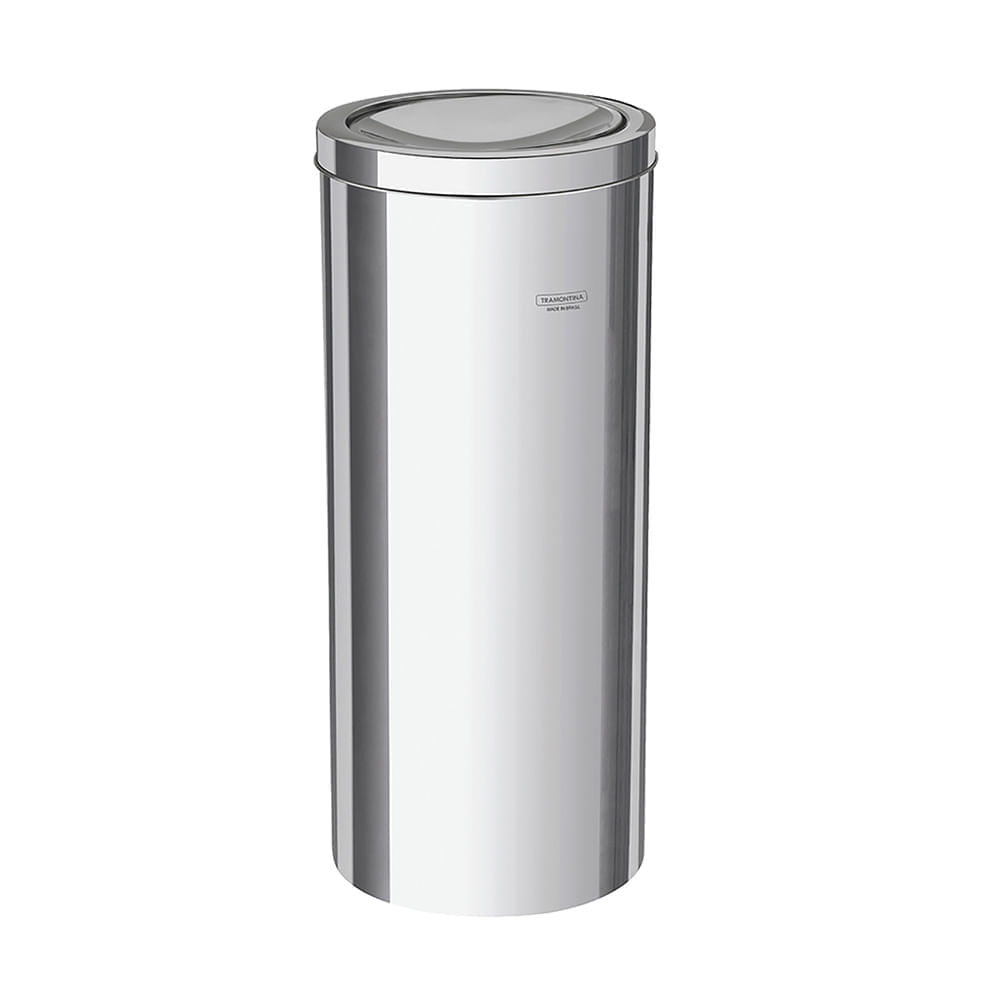 Tacho para Basura Tramontina Swing de Acero Inoxidable Brillante de 30 litros