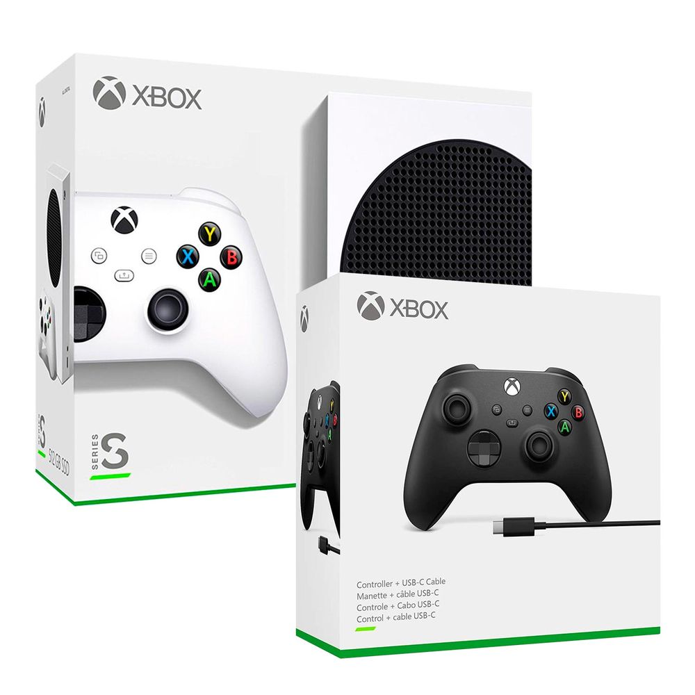 Xbox Series S + Mando Negro Con Cable