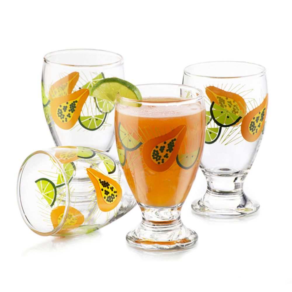 Juego de Vasos y Jarra de Vidrio Crisa Tropicalisimo 7 Piezas