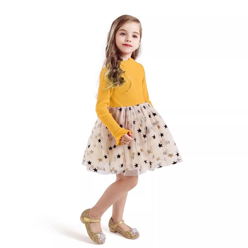 Vestido de Niña de Estrellita de Belen Talla 4 Años Color Amarillo |  Oechsle - Oechsle