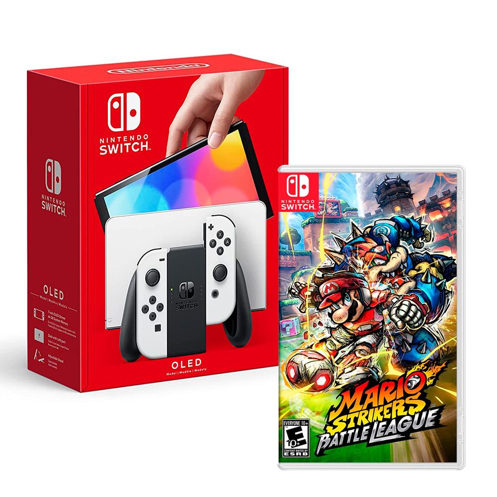 Consola Nintendo Switch Oled Blanco + Mario Strikers