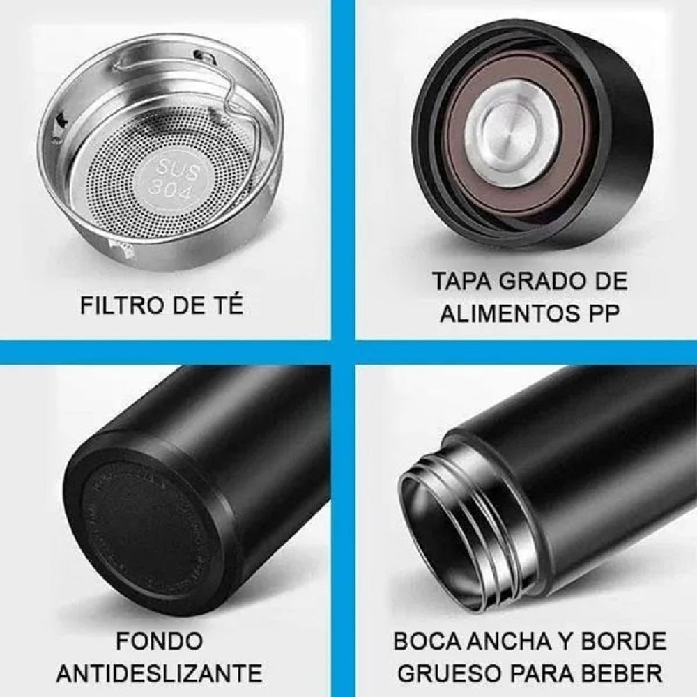 Termo Inteligente Caliente y Frio Led 500ml con Filtro GENERICO