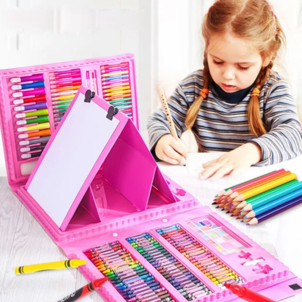 Super Mega Set de Arte 208 Piezas Kit de Dibujo Niños Celeste I Oechsle -  Oechsle