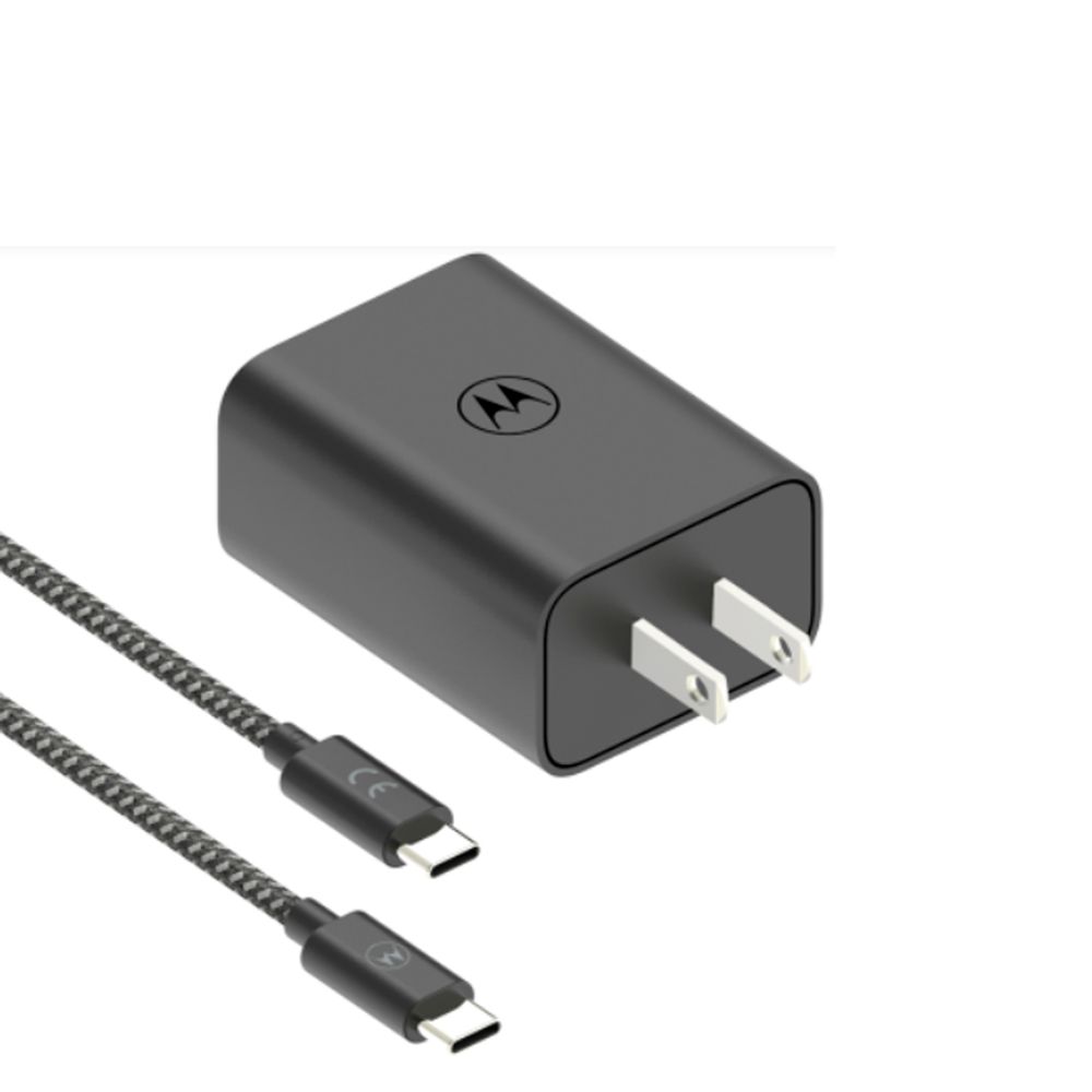 Cargador De Pared Motorola Doble Puerto USB-C y USB-A Carga Rápida Turbo Power 50W