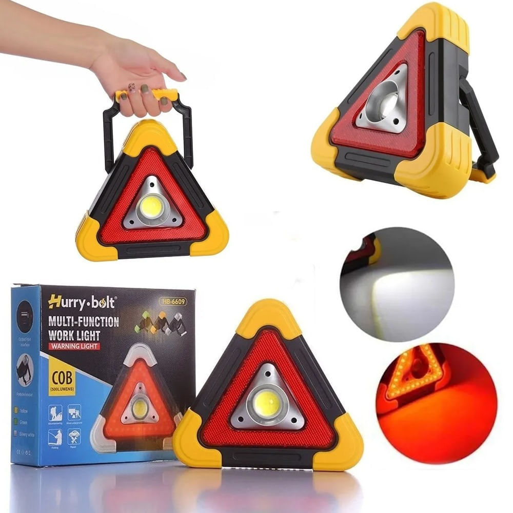 Lampara Recargable Multifuncional Hurry Bolt Hb-6609 Triangular
