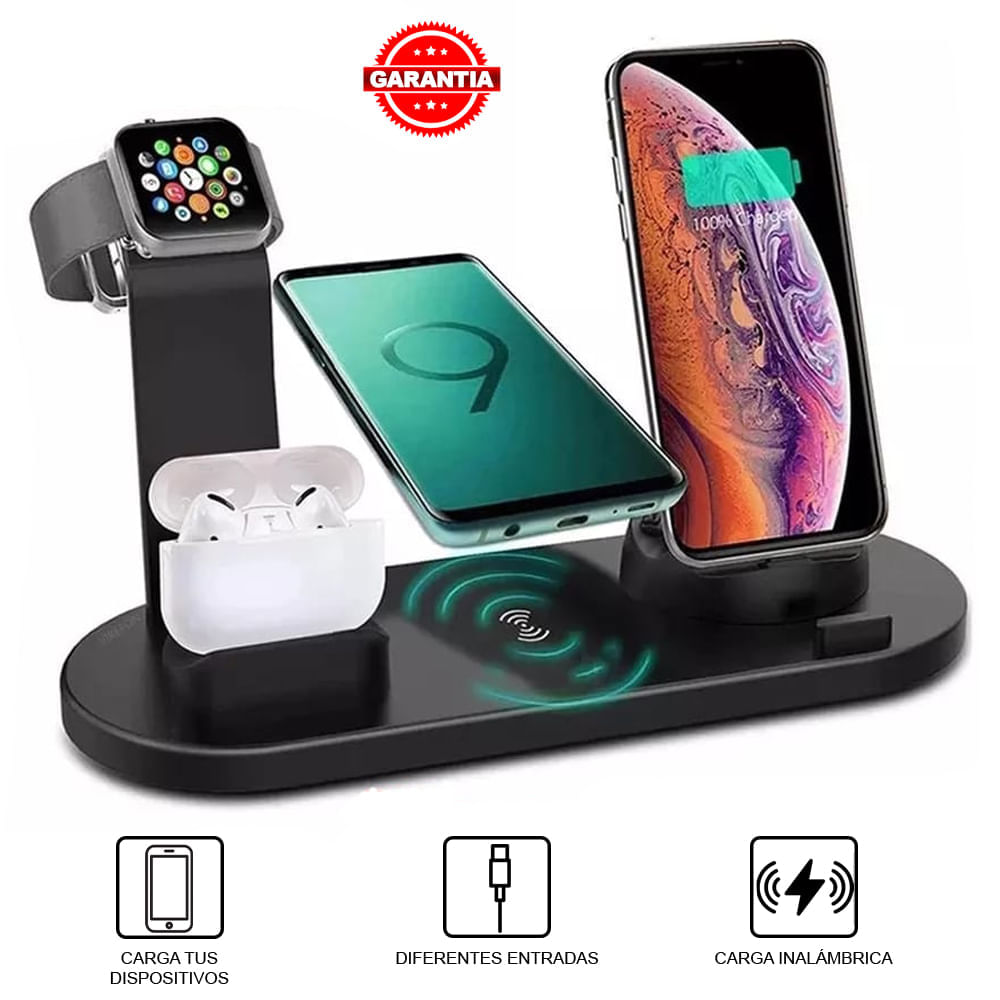 Estación de Carga Inalámbrica QI 6 In110w compatibles con Apple Micro USB Tipo C USB Soporte de Carga
