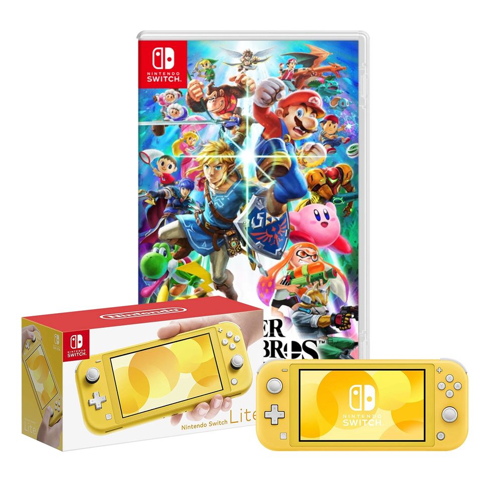 Nintendo Switch Lite Amarillo + Super Smash Bros Ultimate
