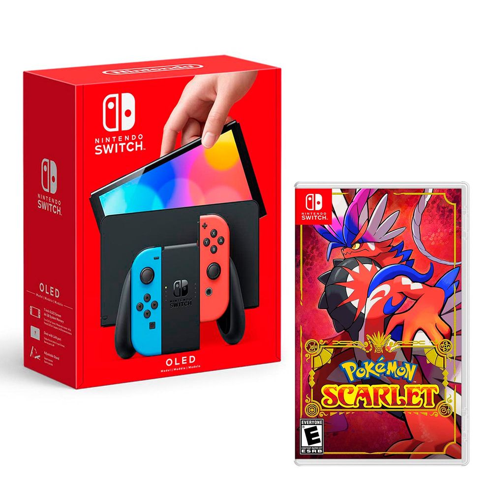 Consola Nintendo Switch Oled Neon + Pokemon Scarlet