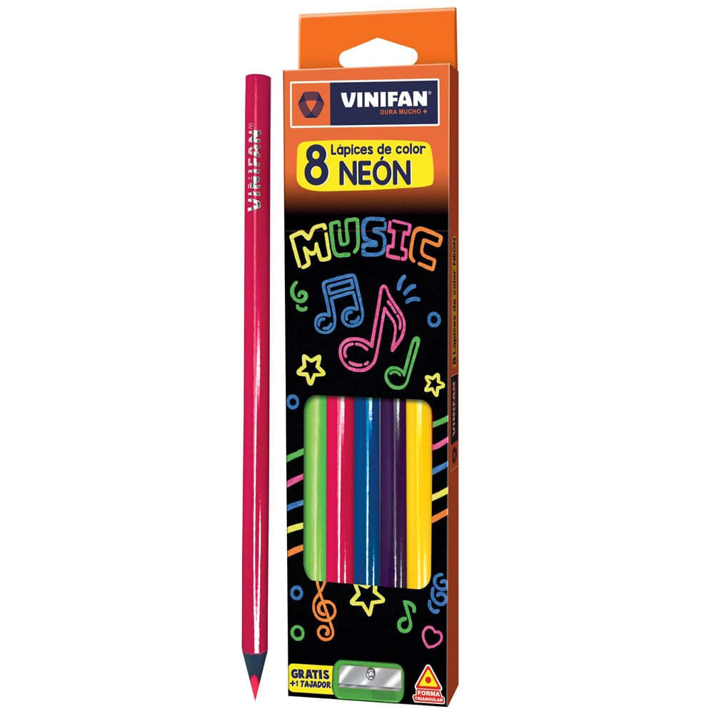 Colores Triangulares Largos VINIFAN Neón Paquete 8un