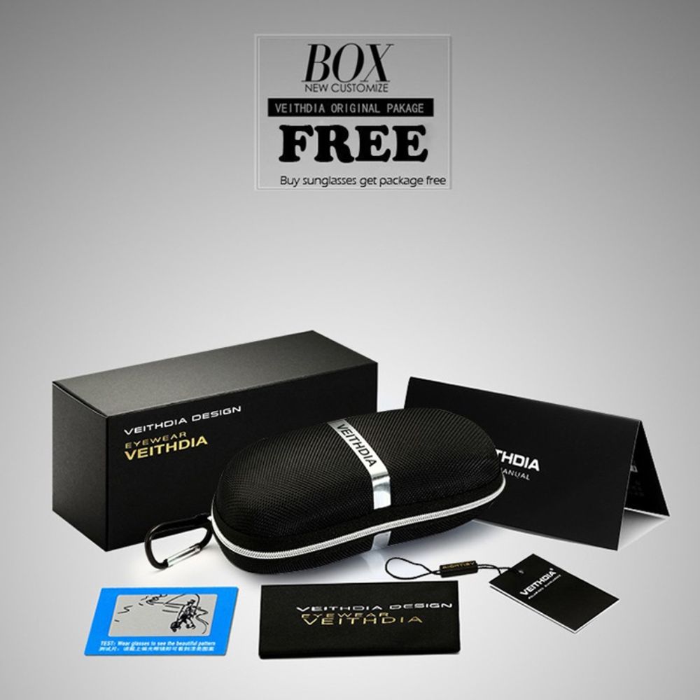 Lentes de Sol Veithdia para Hombre - Polarizado UV400 - Silver