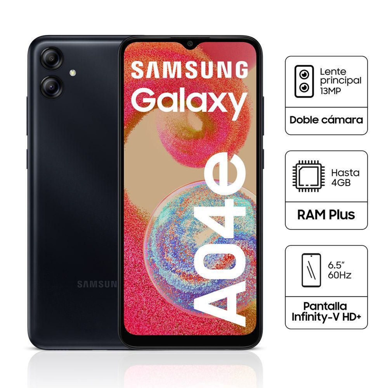 Celular Samsung Galaxy A04E 6.5" 3GB RAM 64GB Negro | Oechsle.pe - Oechsle