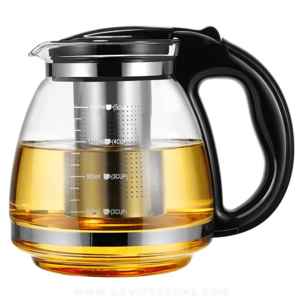 Jarra infusora pyrex 1.5 litros negro/naranja